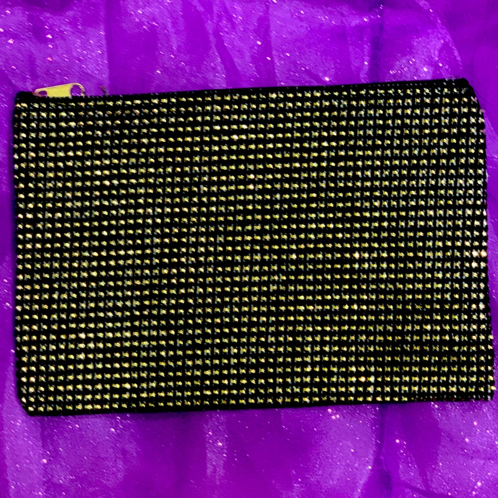 BRAND NEW Black and Gold Cosmetic Bag